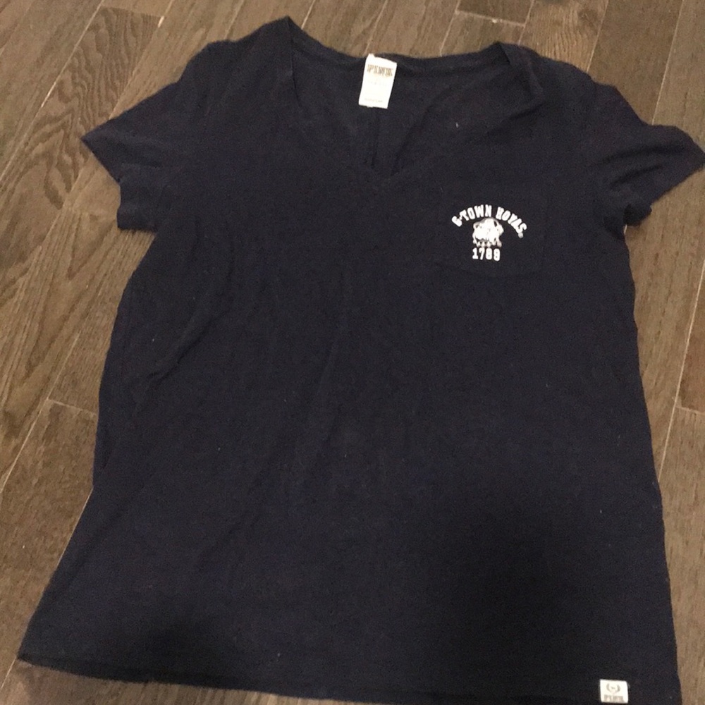 PINK Georgetown Hoyas cotton V-neck